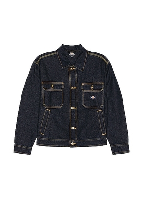 Dickies Madison Denim Jacket in Rinsed Indigo Blue - Blue. Size L (also in ).