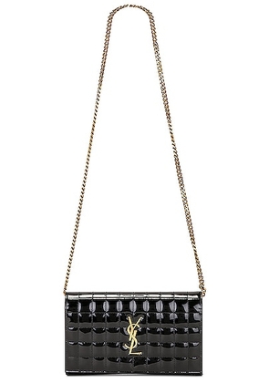Saint Laurent Classic Cassandre Chain Wallet Bag in Noir - Black. Size all.