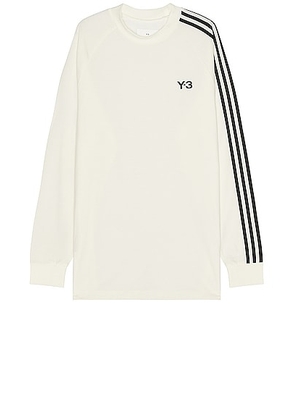 Y-3 Yohji Yamamoto 3s Long Sleeve Tee in off white/black - White. Size L (also in M, XL/1X).