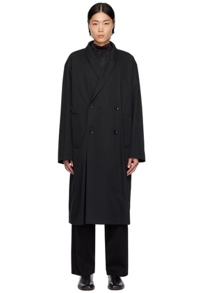 LEMAIRE Black Wrap Collar Trench Coat