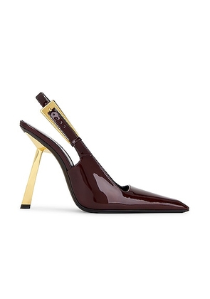 Saint Laurent Lee Slingback Pump in Marron Glace - Burgundy. Size 41 (also in ).