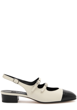 Carel Abricot 20 Leather Slingback Mary Jane Pumps - White And Black
