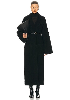 Toteme Rib Knit Cardi Coat in Black - Black. Size S (also in ).