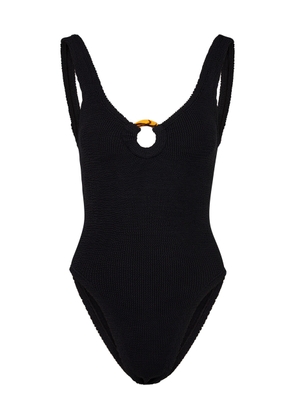 Hunza G Celine Seersucker Swimsuit - Black - One Size