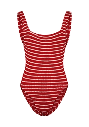Hunza G Seersucker Swimsuit - Red And White - One Size