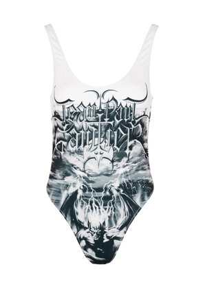 Jean Paul Gaultier Diablo Printed Swimsuit - White And Black - L (UK14 / L)