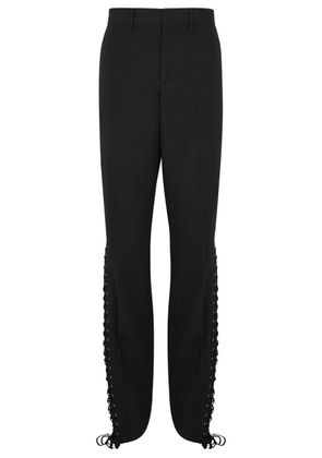 Jean Paul Gaultier Lace-up Straight-leg Wool Trousers - Black - 38 (UK10 / S)