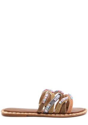 DE Siena Sandrine Beaded Leather Sliders - Multicoloured - 37 (IT37 / UK4)