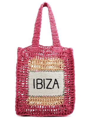 DE Siena Ibiza Beaded Crochet Tote - Pink