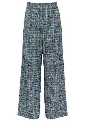 Stine Goya Jessabelle Checked Bouclé Tweed Trousers - Blue - S (UK8-10 / S)