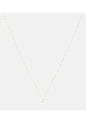 Mateo Dot 14kt gold necklace with diamond and pearl