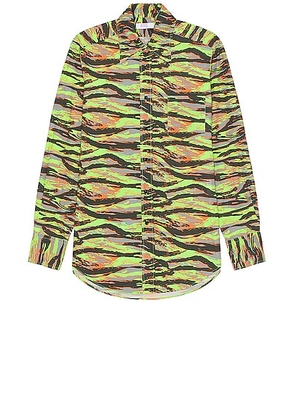 ERL Unisex Printed Shirt Woven in ERL GREEN RAVE CAMO - Green. Size L (also in S).