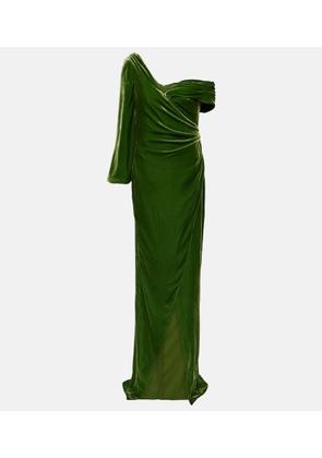 Costarellos Rubinia silk-blend velvet gown