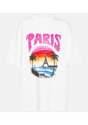 Balenciaga Tropical Paris cotton jersey T-shirt