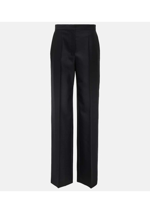 The Row Delton high-rise wool and mohair pants