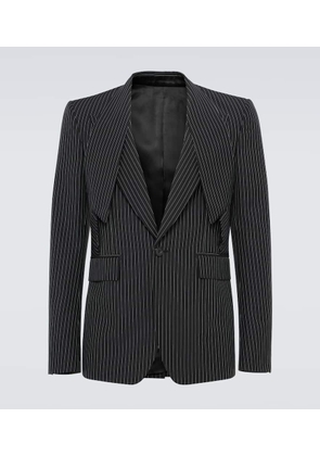 Alexander McQueen Pinstripe wool and mohair suit jacket
