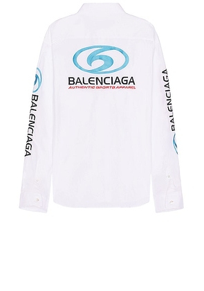 Balenciaga Long Sleeve Large Fit Shirt in White - White. Size 40 (also in 41, 42).