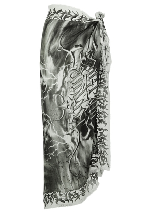 Jean Paul Gaultier Diablo Printed Modal-blend Sarong - White And Black - One Size