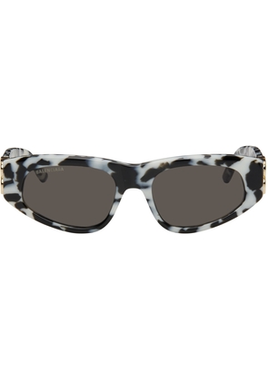 Balenciaga Black & White Dynasty D-Frame Sunglasses