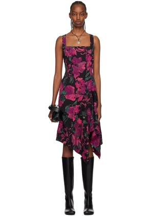 Dries Van Noten SSENSE Exclusive Black Floral Mini Dress