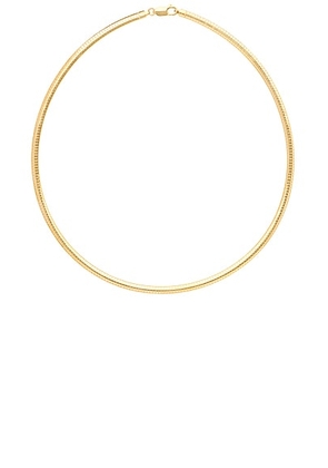 MEGA Omega 4 Necklace in 14k Yellow Gold Plated - Metallic Gold. Size all.