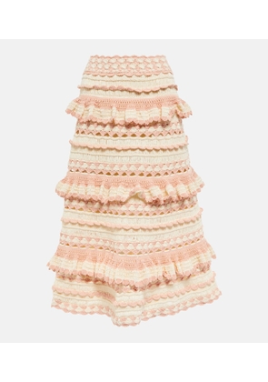 Zimmermann Clover crochet cotton midi skirt