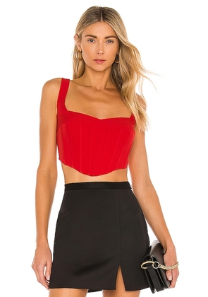 Bardot Mini Corset Bustier in Red. Size 10.