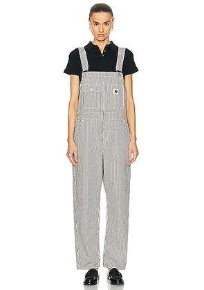 Carhartt WIP Haywood Bib Overall in Haywood Stripe - Navy. Size L (also in ).