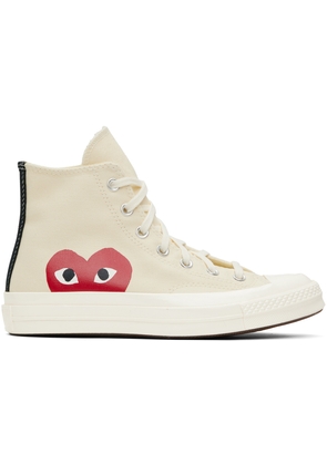 COMME des GARÇONS PLAY Off-White Converse Edition PLAY Chuck 70 High Top Sneakers