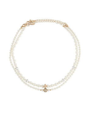 Ettika Pearl Beaded Layered Necklace Set in Ivory.