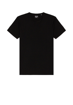 Cuts Crew Split Hem T-Shirt in Black. Size S.