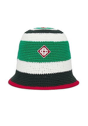 Casablanca Crochet Hat in Green & White - Green,White. Size M/L (also in S/M).