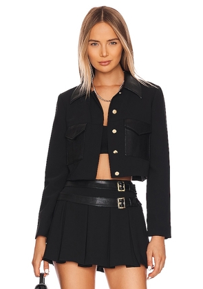 Amanda Uprichard Sanders Jacket in Black. Size XL, XS.