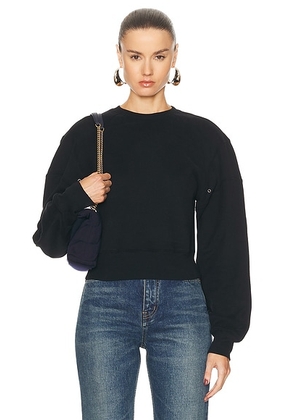 Saint Laurent Cropped Sweater in Noir - Black. Size L (also in M, S, XS).