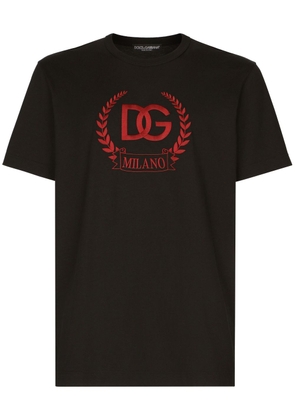 Dolce & Gabbana embroidered-logo cotton T-shirt - Black