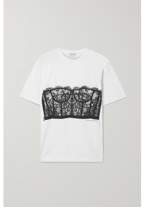 Alexander McQueen - Printed Cotton-jersey T-shirt - White - IT36,IT38,IT40,IT42,IT44,IT46,IT48