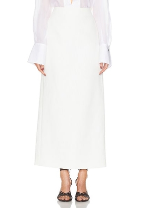 Ferragamo Maxi Skirt in White & Mascarpon - White. Size 36 (also in 40, 42).