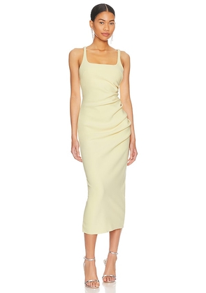 Bec + Bridge Karina Tuck Midi Dress in Lemon. Size 10/M.
