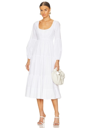 Cinq a Sept Midi Hillary Dress in White. Size 00, 2.