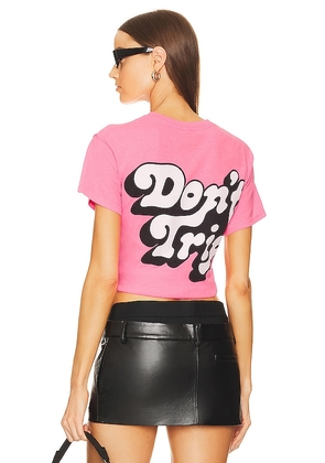Free & Easy Don't Trip Shadow Tee in Pink. Size XL/1X.