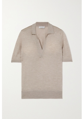 Gabriela Hearst - Frank Cashmere And Silk-blend Polo Shirt - Neutrals - x small,small,medium,large,x large