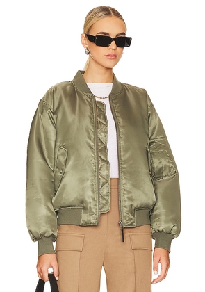 ANINE BING Leon Bomber in Army. Size L, S, XS.