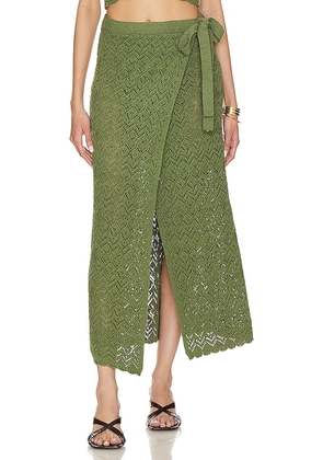 House of Harlow 1960 x REVOLVE Rina Maxi Wrap Skirt in Green. Size M, XS.