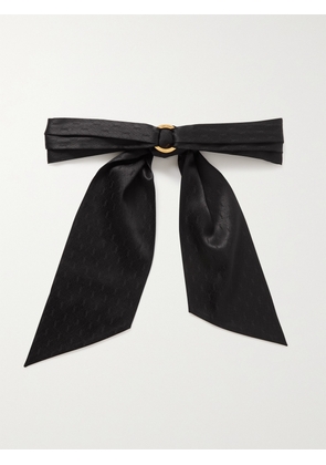 SAINT LAURENT - Embellished Silk-jacquard Belt - Black - One size