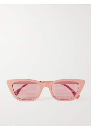 Fendi - Baguette Cat-eye Acetate Sunglasses - Pink - One size