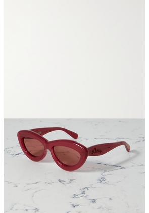 Loewe - Inflated Cat-eye Acetate Sunglasses - Pink - One size