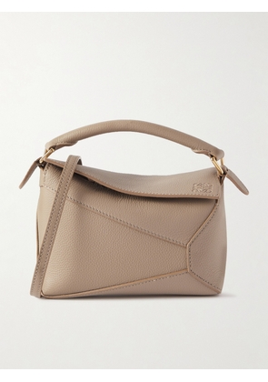 Loewe - Puzzle Mini Textured-leather Shoulder Bag - Neutrals - One size