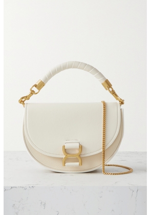 Chloé - + Net Sustain Marcie Mini Suede-trimmed Leather Shoulder Bag - White - One size
