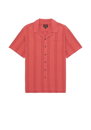 Brixton Bunker Reserve Cool Weight Short Sleeve Shirt in Brick. Size S.