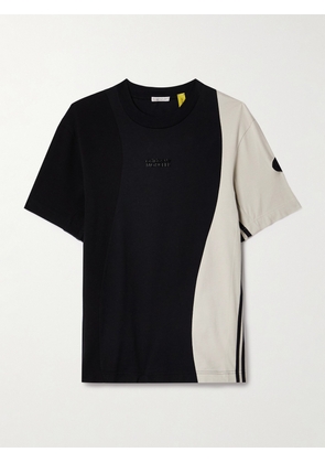 Moncler Genius - + Adidas Originals Two-tone Cotton-jersey T-shirt - Black - xx small,x small,small,medium,large,x large